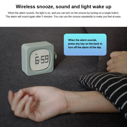 Student Creative Multifunctional Mute Bedside Bedroom Square Alarm Clock(Milky)-garmade.com