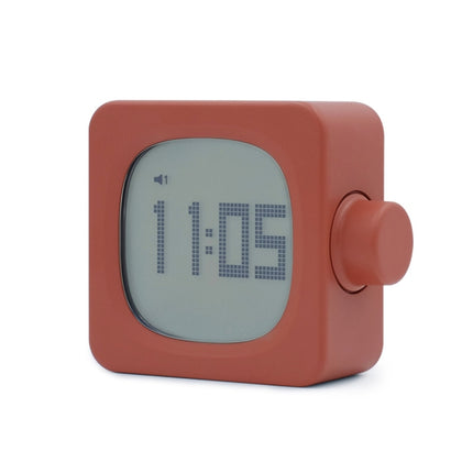 Student Creative Multifunctional Mute Bedside Bedroom Square Alarm Clock(Orange)-garmade.com