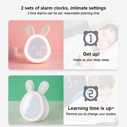 Creative Multifunctional Cartoon Time Rabbit Smart Alarm Clock(Pink)-garmade.com