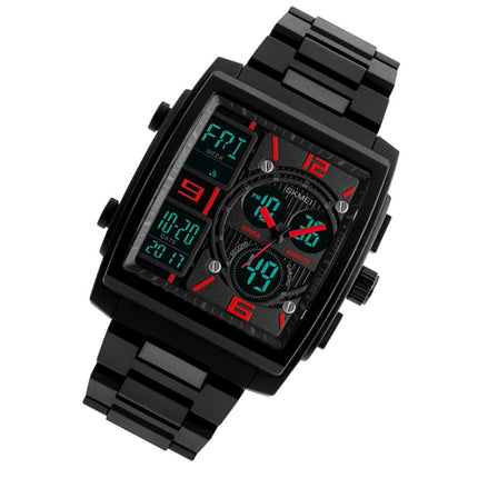 SKMEI 1274 Men Fashion Electronic Watch Multifunctional Outdoor Sports Watch(Red)-garmade.com