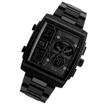 SKMEI 1274 Men Fashion Electronic Watch Multifunctional Outdoor Sports Watch(Black)-garmade.com