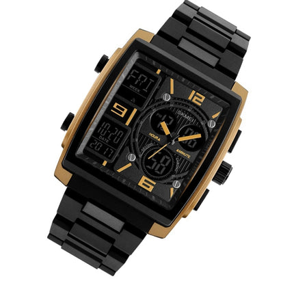 SKMEI 1274 Men Fashion Electronic Watch Multifunctional Outdoor Sports Watch(Golden)-garmade.com