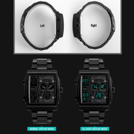 SKMEI 1274 Men Fashion Electronic Watch Multifunctional Outdoor Sports Watch(Black)-garmade.com