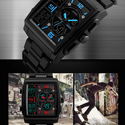 SKMEI 1274 Men Fashion Electronic Watch Multifunctional Outdoor Sports Watch(Black)-garmade.com