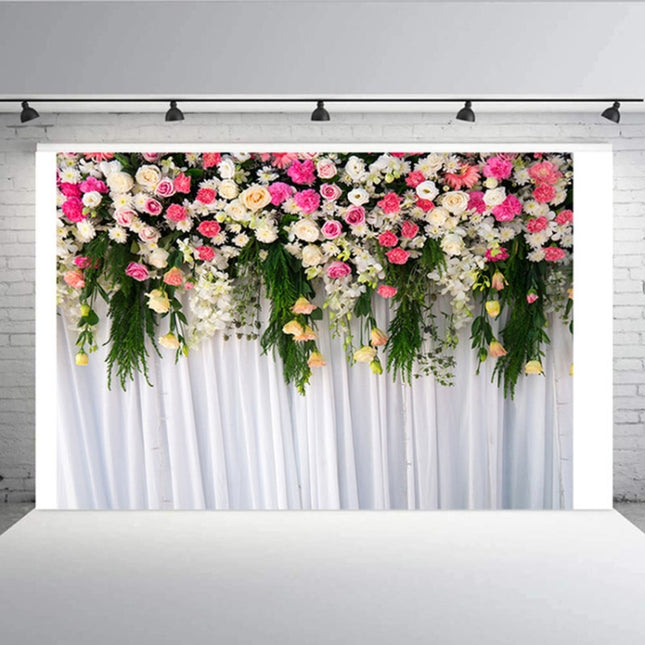 2.1m x 1.5m Flower Wall Simulation Wedding Theme Party Arrangement Photography Background Cloth(W091)-garmade.com