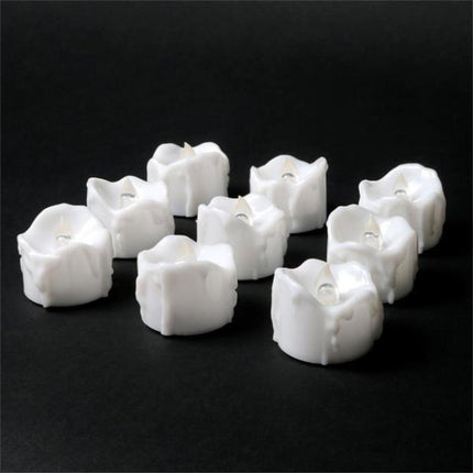 12 PCS/Box LED Candle Electronic Tea Wax Simulation Tears Electronic Candle Light Wedding Decoration Candle Light(Warm White)-garmade.com