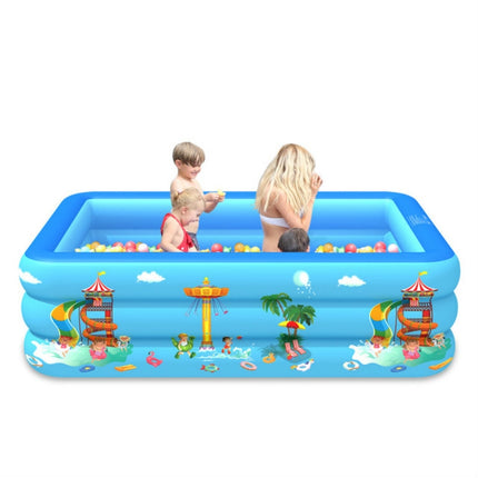 Household Indoor and Outdoor Amusement Park Pattern Children Square Inflatable Swimming Pool, Size:130 x 85 x 50cm-garmade.com