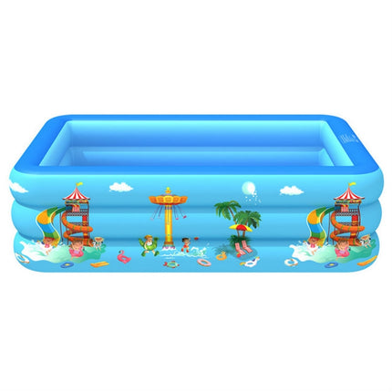 Household Indoor and Outdoor Amusement Park Pattern Children Square Inflatable Swimming Pool, Size:130 x 85 x 50cm-garmade.com