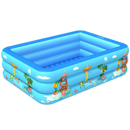 Household Indoor and Outdoor Amusement Park Pattern Children Square Inflatable Swimming Pool, Size:130 x 85 x 50cm-garmade.com