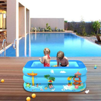 Household Indoor and Outdoor Amusement Park Pattern Children Square Inflatable Swimming Pool, Size:130 x 85 x 50cm-garmade.com