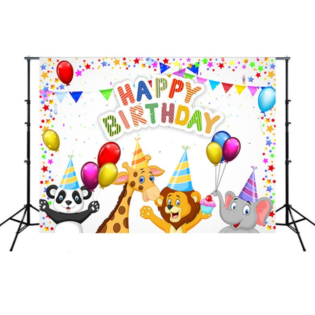 2.1m x 1.5m Children Birthday Theme Party Animal Cartoon Photography Background Cloth-garmade.com
