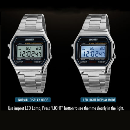 SKMEI 1123 Men Business Lightweight Watch Waterproof Steel Band Electronic Watch-garmade.com