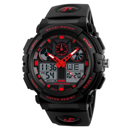SKMEI 1270 Men Waterproof Dual Display Digital Watch Outdoor Sports Watch(Red)-garmade.com