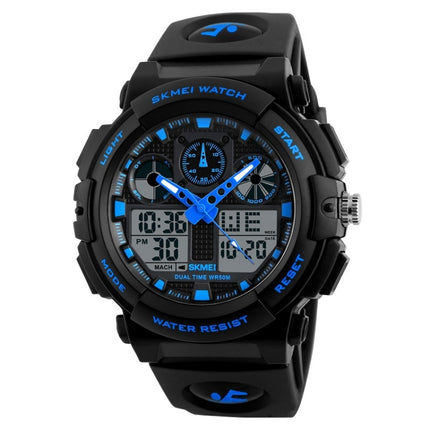 SKMEI 1270 Men Waterproof Dual Display Digital Watch Outdoor Sports Watch(Blue)-garmade.com