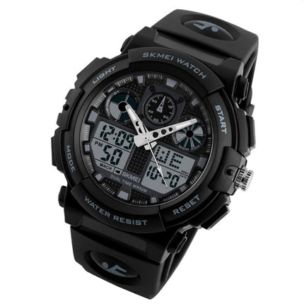 SKMEI 1270 Men Waterproof Dual Display Digital Watch Outdoor Sports Watch(Gray)-garmade.com