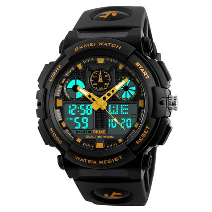 SKMEI 1270 Men Waterproof Dual Display Digital Watch Outdoor Sports Watch(Golden)-garmade.com