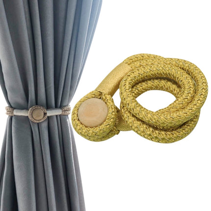 Log Magnetic Buckle Strap Magnetic Curtain Buckle(Yellow)-garmade.com