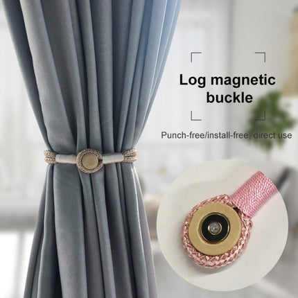 Log Magnetic Buckle Strap Magnetic Curtain Buckle(Deep Coffee)-garmade.com