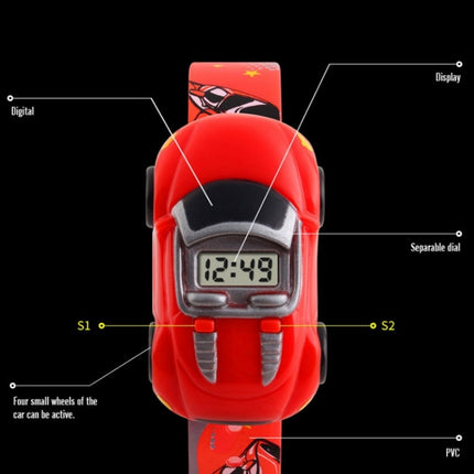 SKMEI 1241 Fashion Cute Cartoon Car Children Digital Watch(Red)-garmade.com