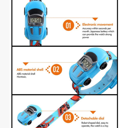 SKMEI 1241 Fashion Cute Cartoon Car Children Digital Watch(Blue)-garmade.com