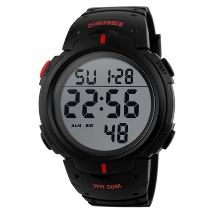 SKMEI 1068 Men Waterproof Outdoor Sports Digital Watch Student Fashion Watch(Red)-garmade.com