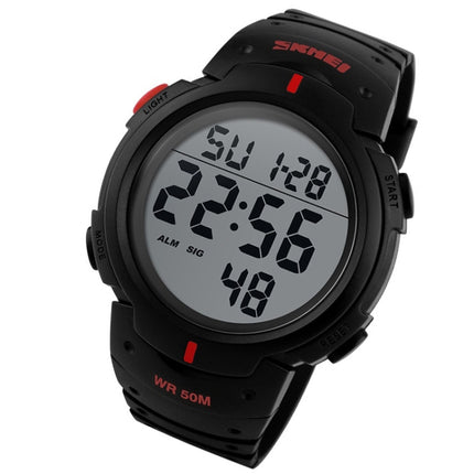 SKMEI 1068 Men Waterproof Outdoor Sports Digital Watch Student Fashion Watch(Red)-garmade.com