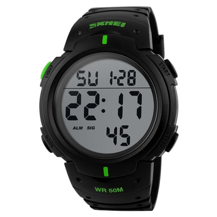 SKMEI 1068 Men Waterproof Outdoor Sports Digital Watch Student Fashion Watch(Green)-garmade.com