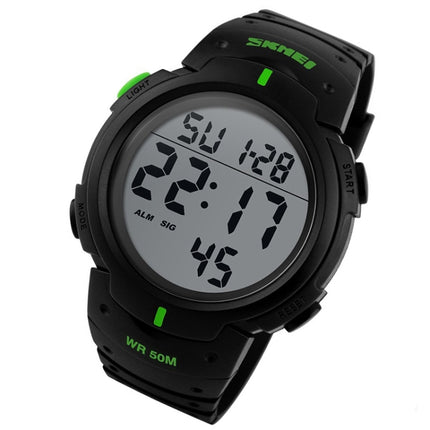 SKMEI 1068 Men Waterproof Outdoor Sports Digital Watch Student Fashion Watch(Green)-garmade.com