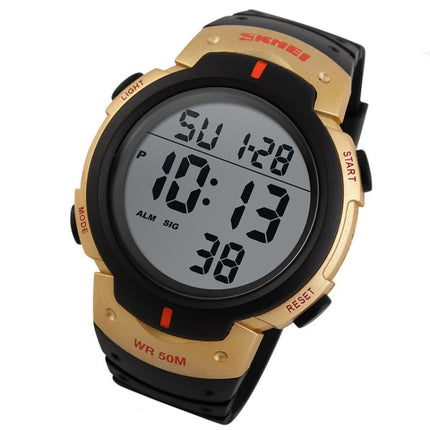 SKMEI 1068 Men Waterproof Outdoor Sports Digital Watch Student Fashion Watch(Golden)-garmade.com