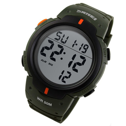 SKMEI 1068 Men Waterproof Outdoor Sports Digital Watch Student Fashion Watch(ArmyGreen)-garmade.com