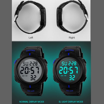 SKMEI 1068 Men Waterproof Outdoor Sports Digital Watch Student Fashion Watch(ArmyGreen)-garmade.com