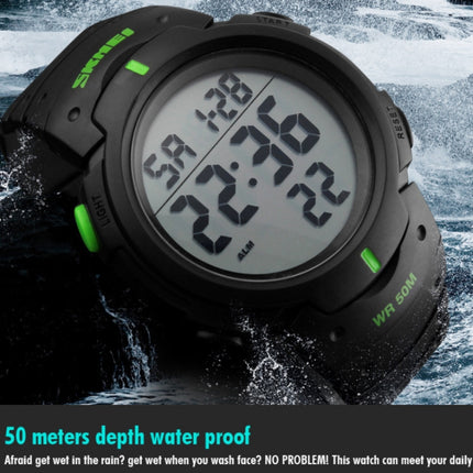 SKMEI 1068 Men Waterproof Outdoor Sports Digital Watch Student Fashion Watch(ArmyGreen)-garmade.com