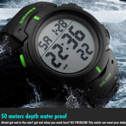 SKMEI 1068 Men Waterproof Outdoor Sports Digital Watch Student Fashion Watch(Green)-garmade.com