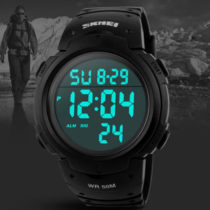 SKMEI 1068 Men Waterproof Outdoor Sports Digital Watch Student Fashion Watch(ArmyGreen)-garmade.com