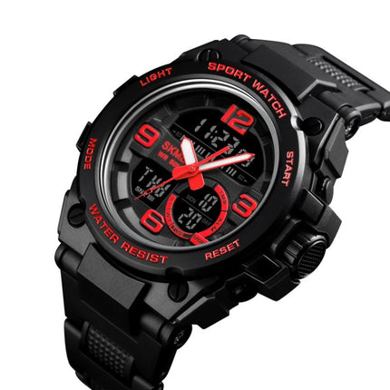 SKMEI 1452 Outdoor Sports Electronic Watch Multifunctional Waterproof Watch(Red)-garmade.com
