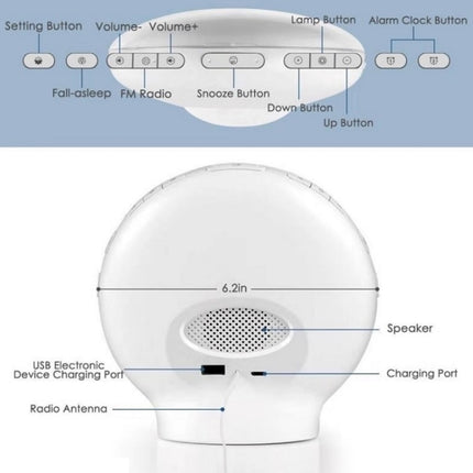 Alexa Voice-Activated Electronic Alarm Clock Sunrise Wake Up Night Light Support Smart APP Control, UK Plug(White)-garmade.com