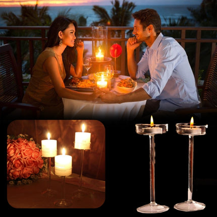 Glass Candlestick Luxury High Candlestick Romantic Dinner Decoration, Size:16cm-garmade.com