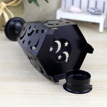 Iron Night Light Rural Retro Wind Light Candlestick Decoration(White)-garmade.com