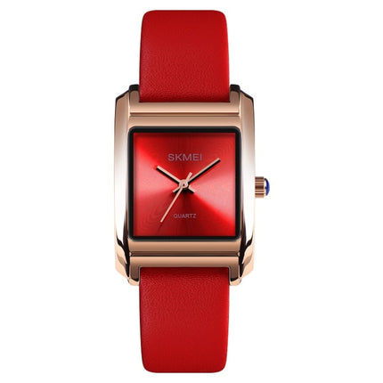 SKMEI 1432 Ladies Fashion Watch Matte Waterproof Quartz Watch(Red)-garmade.com