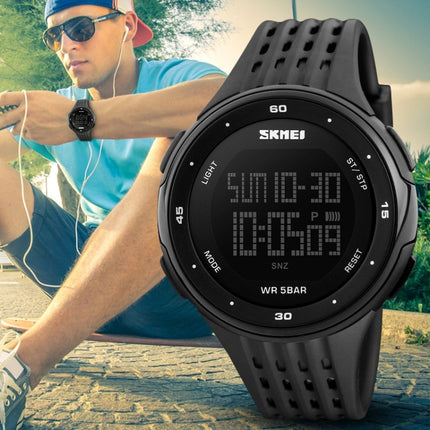 SKMEI 1219 Men Multi-Function Electronic Watch Outdoor Sports Watch(Silver)-garmade.com