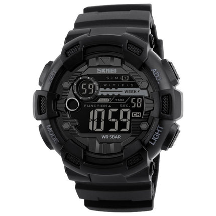 SKMEI 1243 Men Sports Watch Outdoor Waterproof Digital Watch(Black)-garmade.com