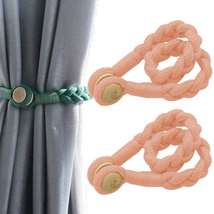 1 Pair Magnetic Buckle Twist Tie For Curtains(Pink)-garmade.com