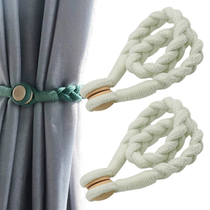1 Pair Magnetic Buckle Twist Tie For Curtains(Off-white)-garmade.com