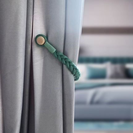 1 Pair Magnetic Buckle Twist Tie For Curtains(Dark Grey)-garmade.com