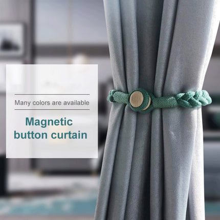 1 Pair Magnetic Buckle Twist Tie For Curtains(Dark Grey)-garmade.com