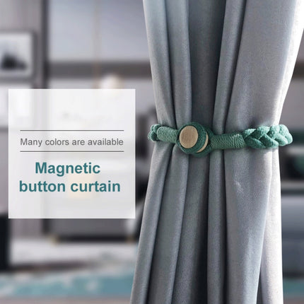 1 Pair Magnetic Buckle Twist Tie For Curtains(Grey Blue)-garmade.com