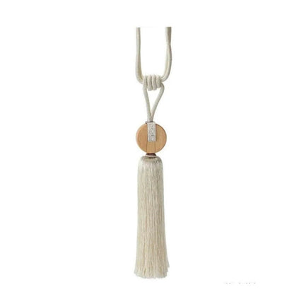 GQ017 1 Pair Curtain Tassel Hanging Ear Simple Tie Rope Hanging Ball Curtain Buckle(Beige)-garmade.com