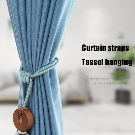 GQ017 1 Pair Curtain Tassel Hanging Ear Simple Tie Rope Hanging Ball Curtain Buckle(Beige Yellow)-garmade.com