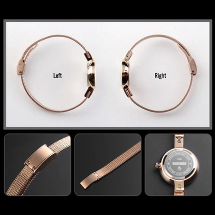 SKMEI 1390 Ladies Business Casual Watch Steel Band Lightweight Quartz Watch(Golden)-garmade.com