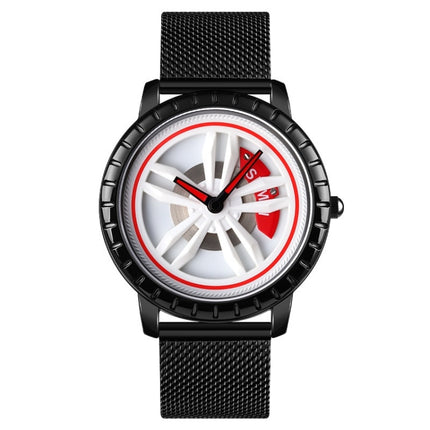 SKMEI 1634 Men Waterproof Watch Fashion Quartz Watch(White Mesh Belt)-garmade.com